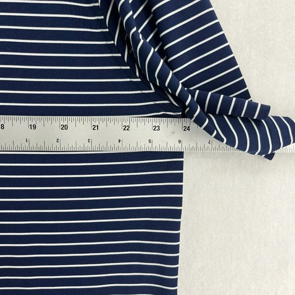 Donald Ross Golf Polo Shirt Mens L Blue Striped 3-Button Collared Short Sleeves - Picture 3 of 12